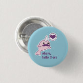 Funny Narwhal met Mustache Ronde Button 3,2 Cm (Voorkant /achterkant)