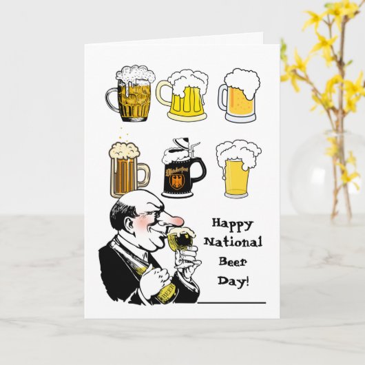 Funny National Beer Day 7 april Kaart (Gele Bloem)
