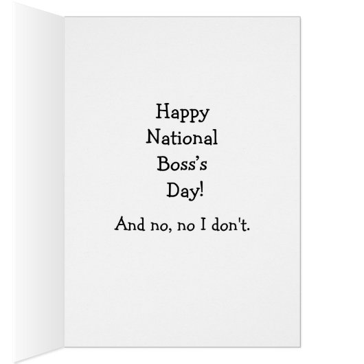 Funny National Boss Day Card "Spectickles" (Binnen (Rechts))
