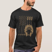 Funny Native American Flag Gift Cool USA Tribe Pat T-shirt (Voorkant)