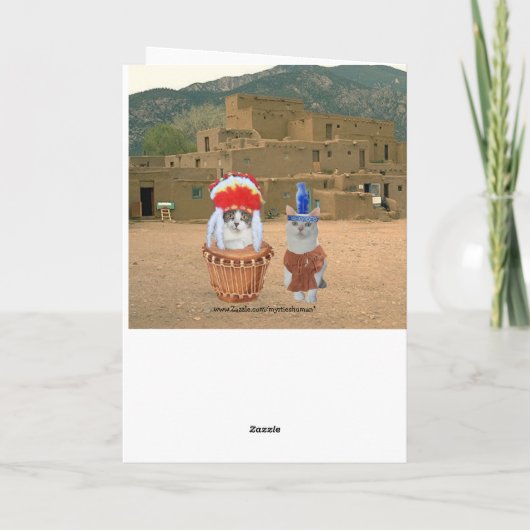 Funny Native American Indian Kat Valentijn Feestdagen Kaart (Achterkant)