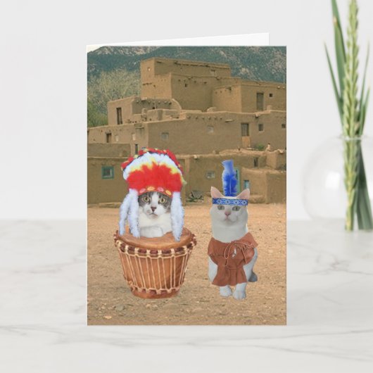 Funny Native American Indian Kat Valentijn Feestdagen Kaart (Voorkant)