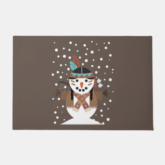 Funny Native American kerstboomversieringen Deurmat (Voorkant)