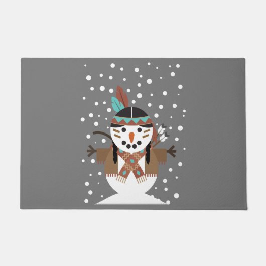 Funny Native American kerstboomversieringen Deurmat (Voorkant)