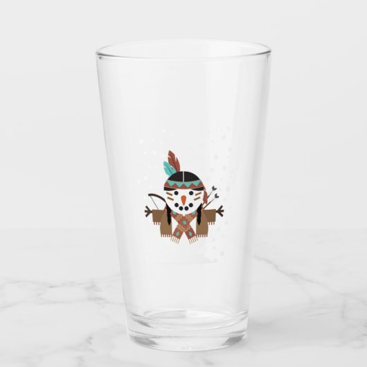 Funny Native American kerstboomversieringen Glas (Voorkant)