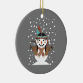 Funny Native American kerstboomversieringen Keramisch Ornament (Rechts)