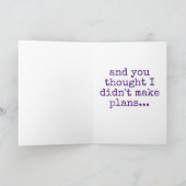 Funny Naught Valentijn Waterverf Abstract Roze Feestdagen Kaart (Binnen)