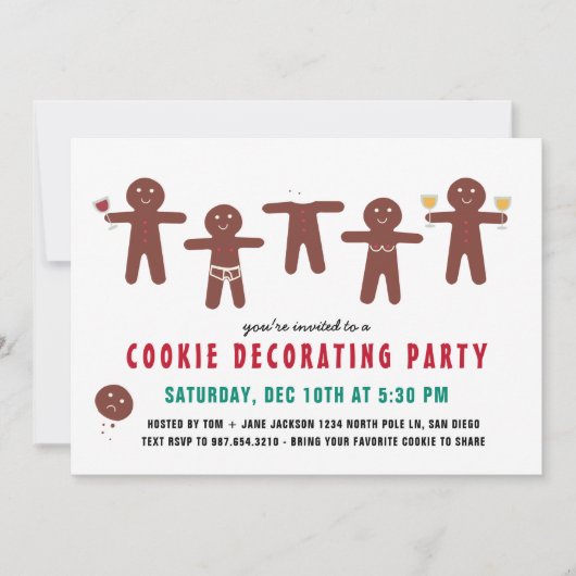 Funny Naughty Adult Cookie Decorting Party Kaart (Voorkant)