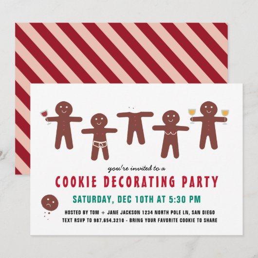 Funny Naughty Adult Cookie Decorting Party Kaart (Voorkant / Achterkant)