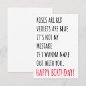 Funny Naughty Birthday Gift Kaart voor hem en haar (Voorkant / Achterkant)