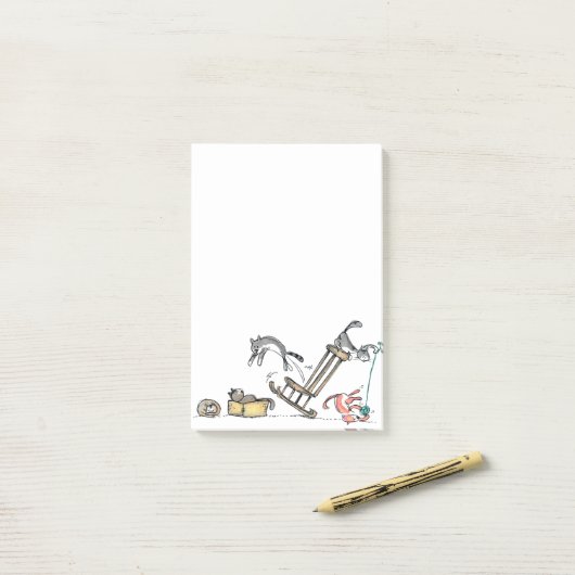 Funny Naughty Cats Post-it® Notes (Op bureau)