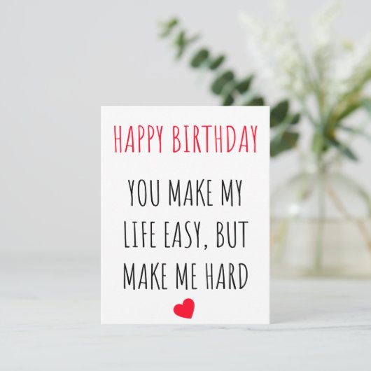 Funny Naughty Dirty Happy Birthday Card voor haar Feestdagenkaart (Staand voorkant)