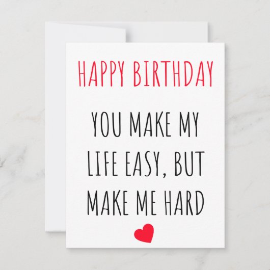 Funny Naughty Dirty Happy Birthday Card voor haar Feestdagenkaart (Voorkant)