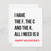 Funny Naughty Dirty Valentijnsdag card Feestdagenkaart (Voorkant / Achterkant)