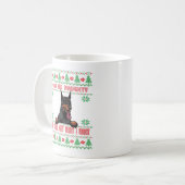 Funny Naughty Doberman Ugly KerstSweater Koffiemok (Voorkant links)