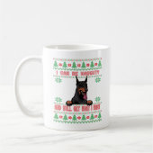 Funny Naughty Doberman Ugly KerstSweater Koffiemok (Links)