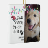 Funny Naughty Dog Gezegde Foto Keramisch Ornament (Rechts)