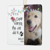 Funny Naughty Dog Gezegde Foto Keramisch Ornament (Links)