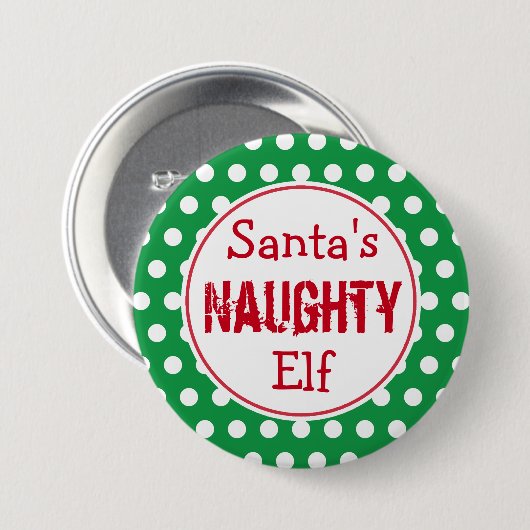 Funny Naughty Elf Kerst Button Pin (Voorkant /achterkant)