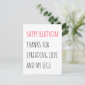Funny Naughty Happy Birthday Card voor hem Feestdagenkaart (Staand voorkant)