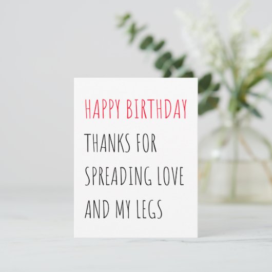 Funny Naughty Happy Birthday Card voor hem Feestdagenkaart (Staand voorkant)