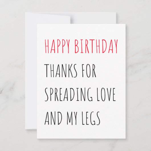 Funny Naughty Happy Birthday Card voor hem Feestdagenkaart (Voorkant)