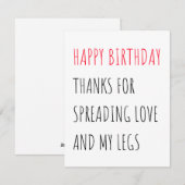 Funny Naughty Happy Birthday Card voor hem Feestdagenkaart (Voorkant / Achterkant)