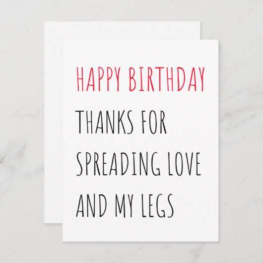 Funny Naughty Happy Birthday Card voor hem Feestdagenkaart (Voorkant / Achterkant)