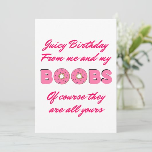 Funny Naughty Happy Birthday Gift Feestdagenkaart (Staand voorkant)