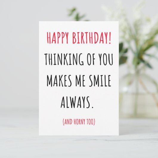 Funny Naughty Happy Birthday Kaart voor hem en haa (Staand voorkant)