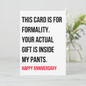 Funny Naughty Happy Jubileum Kaart (Staand voorkant)