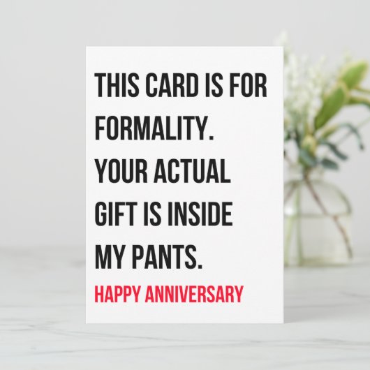 Funny Naughty Happy Jubileum Kaart (Staand voorkant)