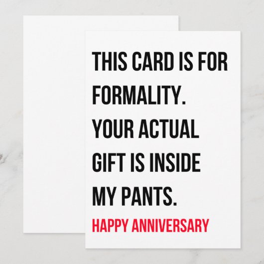 Funny Naughty Happy Jubileum Kaart (Voorkant / Achterkant)