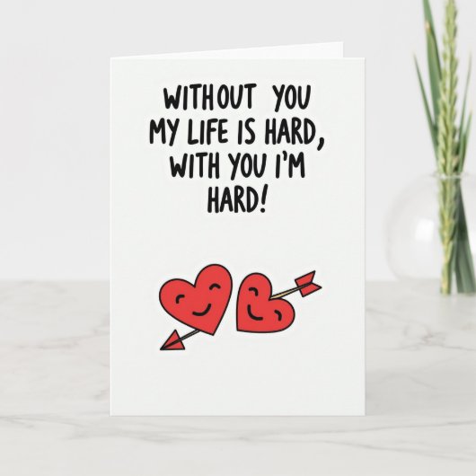 Funny Naughty Hard Love Card Kaart (Voorkant)