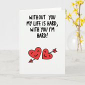 Funny Naughty Hard Love Card Kaart (Gele Bloem)