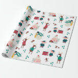 Funny Naughty Holiday Santa en Vrienden Cadeaupapier<br><div class="desc">Dit gekke ontwerp met kerstman,  rendier,  sneeuwman,  elven en tandenbrood-mannen doet ondeugende en grove dingen. Hoog en schattig en vol met pottige humor. Dit is de perfecte cadeauomslag voor je vrienden en mensen die de feestdagen haten.</div>