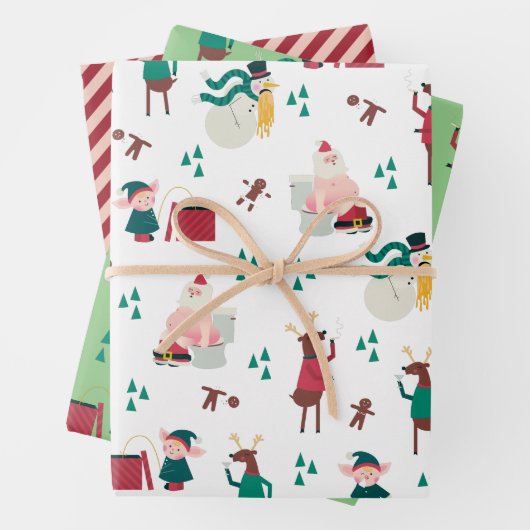Funny Naughty Holiday Wrapping Paper Flat Sheets (In situ)