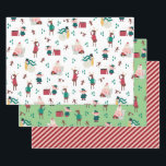 Funny Naughty Holiday Wrapping Paper Flat Sheets<br><div class="desc">Dit gekke ontwerp met kerstman,  rendier,  sneeuwman,  elven en tandenbrood-mannen doet ondeugende en grove dingen. Hoog en schattig en vol met pottige humor. Dit is de perfecte cadeauomslag voor je vrienden en mensen die de feestdagen haten.</div>