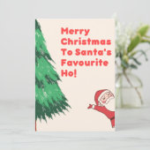 Funny Naughty-kerstkaart voor haar Feestdagenkaart (Staand voorkant)