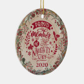 Funny Naughty List - Aangepast foto botanisch Keramisch Ornament (Rechts)