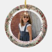 Funny Naughty List - Aangepast foto botanisch Keramisch Ornament (Achterkant)