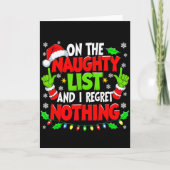 Funny Naughty List Christmas  Kaart (Voorkant)