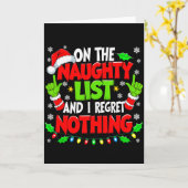 Funny Naughty List Christmas  Kaart (Gele Bloem)