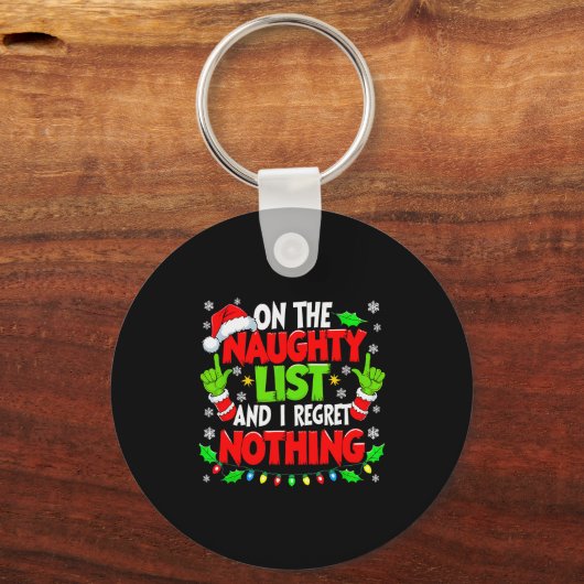 Funny Naughty List Christmas  Sleutelhanger (Voorkant)