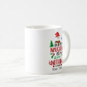 Funny Naughty List No betreurt de Mok van koffie (Voorkant rechts)