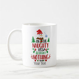 Funny Naughty List No betreurt de Mok van koffie