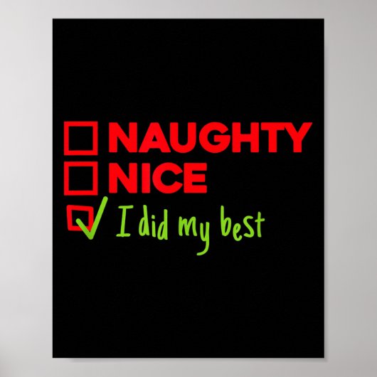 Funny Naughty, Nice, I Did My Christmas Poster (Voorkant)