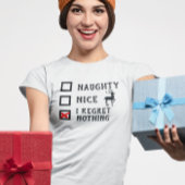 Funny Naughty Nice Kerstfeestdag T-shirt