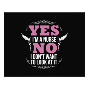 Funny Naughty Nurse Hilarious nursing with a sassy Foto Afdruk