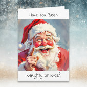 Funny Naughty or Nice Santa Christmas Feestdagen Kaart